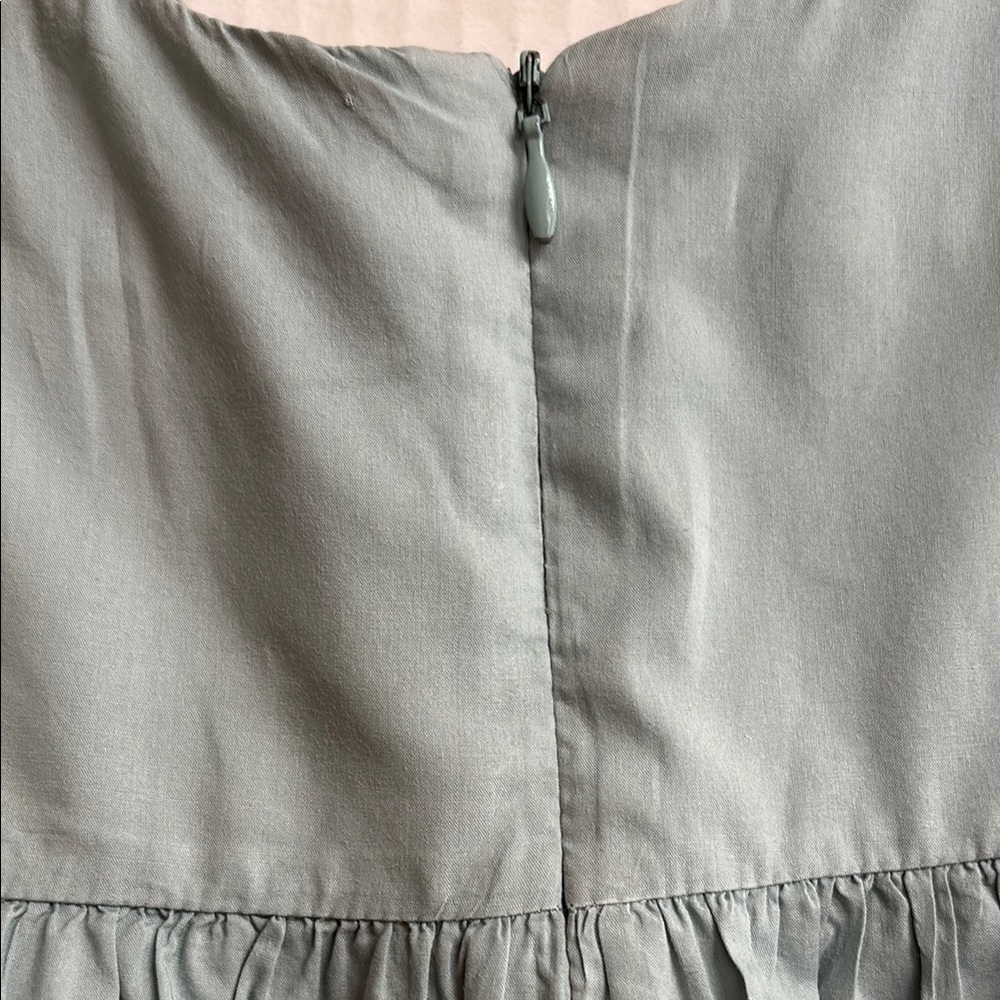 DKNY Kids Green Dress with Floral Embroidery Size 12M - Picture 9 of 10